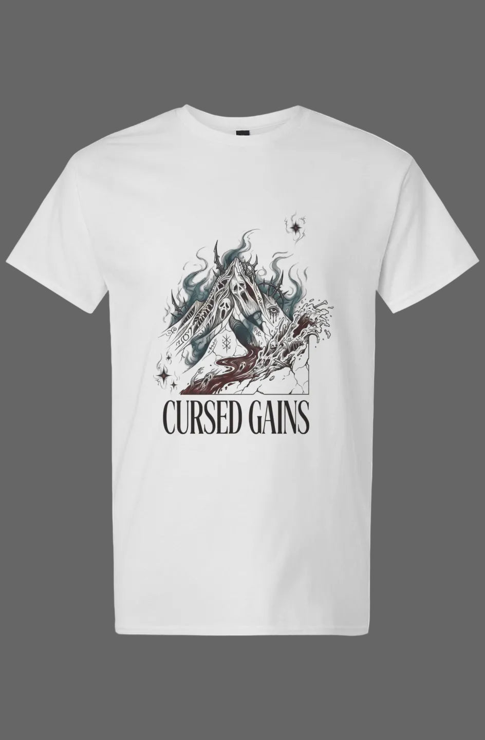 CURSED GAINS White Cotton T-Shirt
