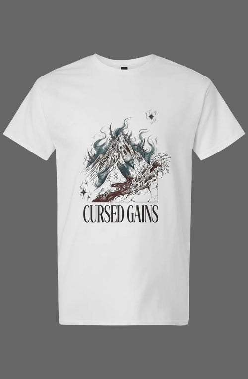 CURSED GAINS White Cotton T-Shirt