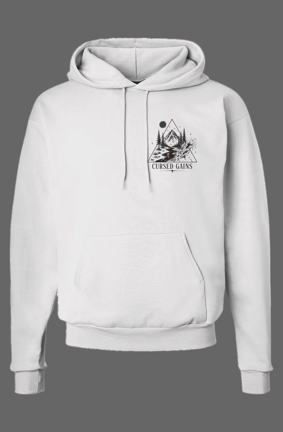 White Ecosmart Hooded Sweatshirt Front Logo